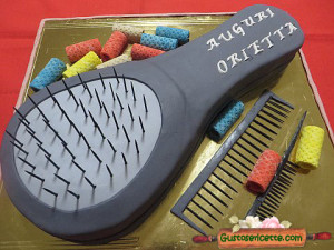 Torta decorata spazzola per capelli 