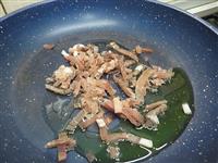 Spaghetti veloci speck e curcuma