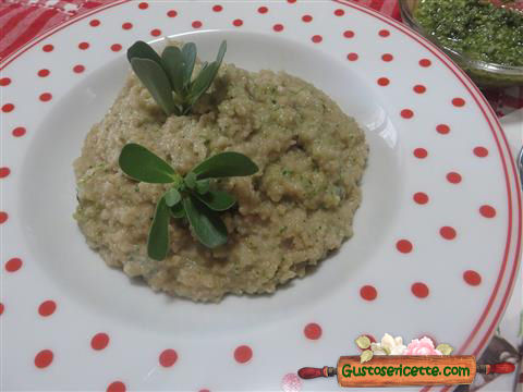 Cous cous di farro gorgonzola e portulaca