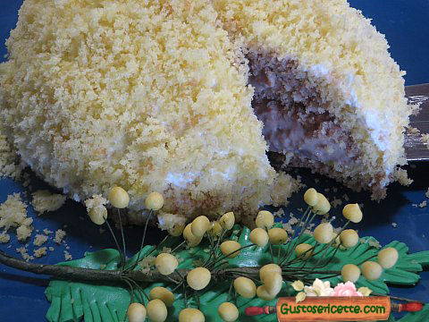 Zuccotto mimosa con crema al nesquik