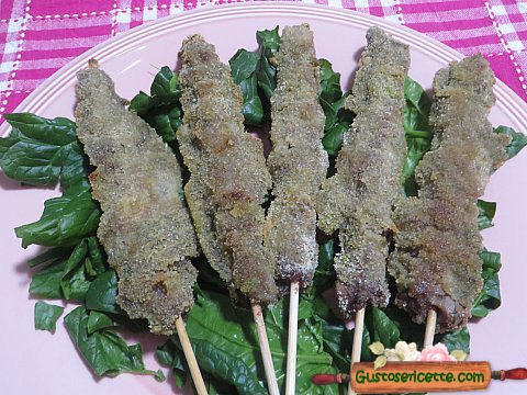 Arrosticini panati agli spinaci