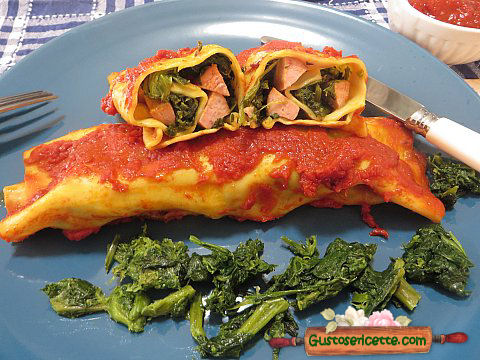 Cannelloni cime di rapa in padella