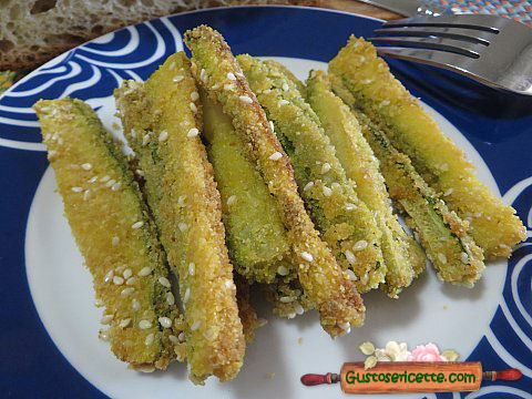 Zucchine croccanti sesamo farina di mais