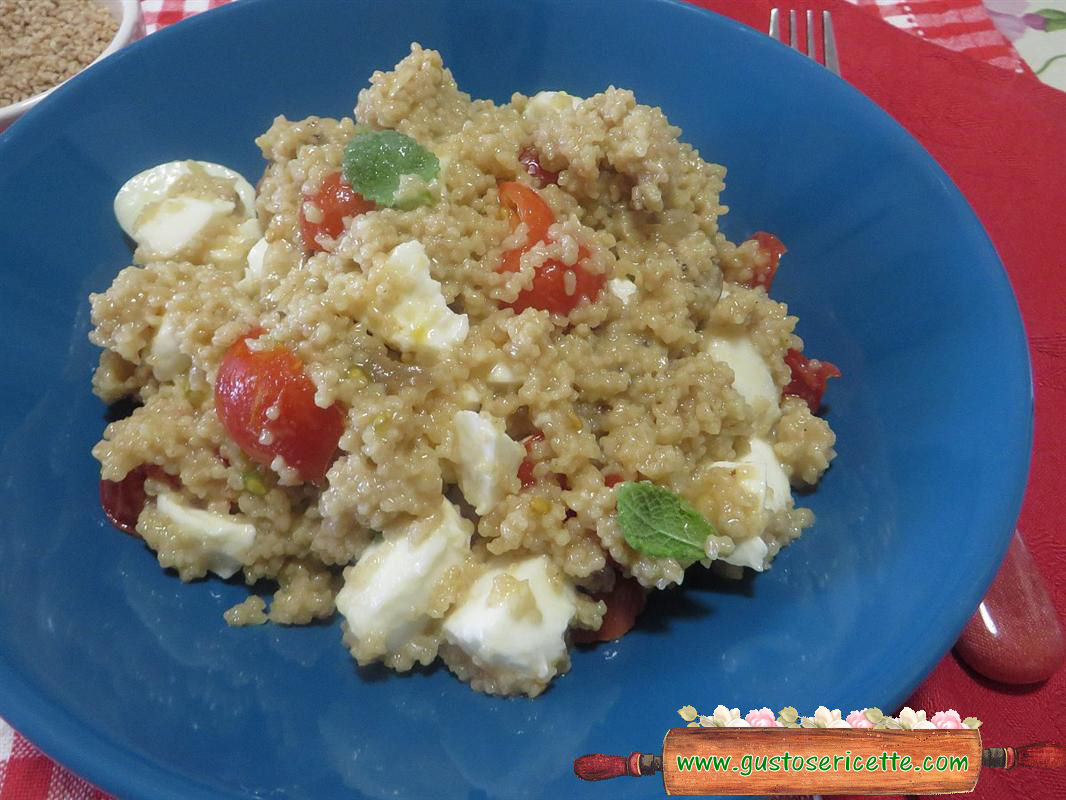 Cous cous di farro freddo alle melanzane