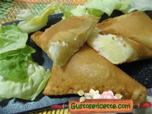 Fagottini di pasta fillo patate e gamberoni