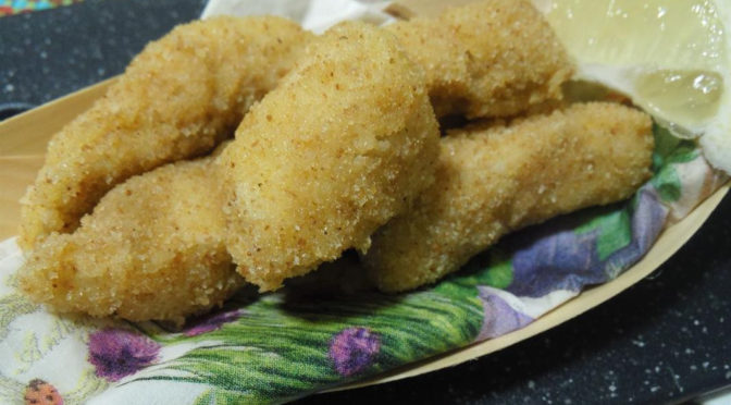 Filetti di scorfano panati e fritti