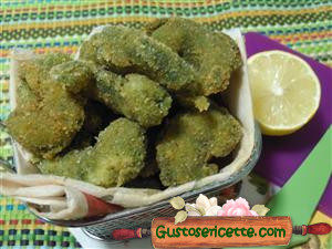 Gamberoni fritti panati agli spinaci