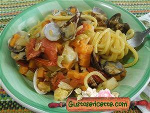 Tonnarelli alle vongole e verdure