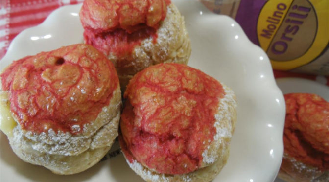 Bignè integrali con crema al caramello