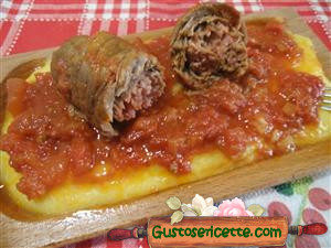 polenta con bragioli ( involtini ) di Daniele Persegani