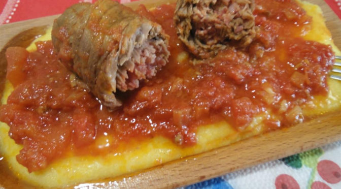 Polenta con bragioli ( involtini ) di Daniele Persegani