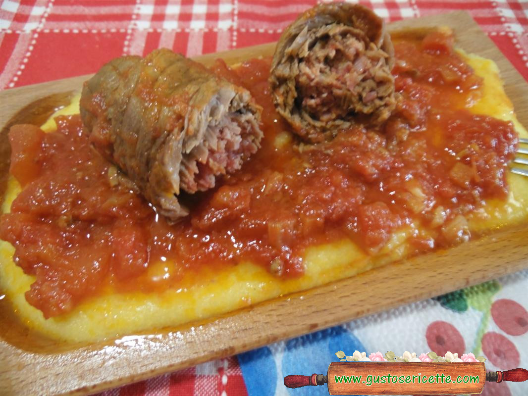 Polenta con bragioli ( involtini ) di Daniele Persegani