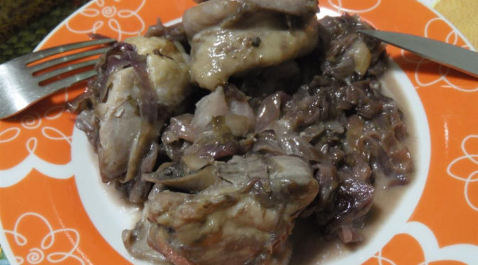 Pollo con radicchio e gorgonzola
