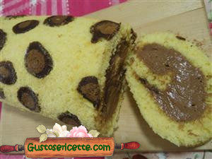 Rotolo maculato nutella e panna
