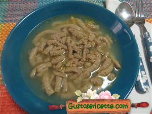 Passatelli in brodo con fegatelli di maiale