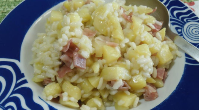 Risotto patate lesse e speck