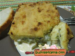 Timballo di patate e fagiolini