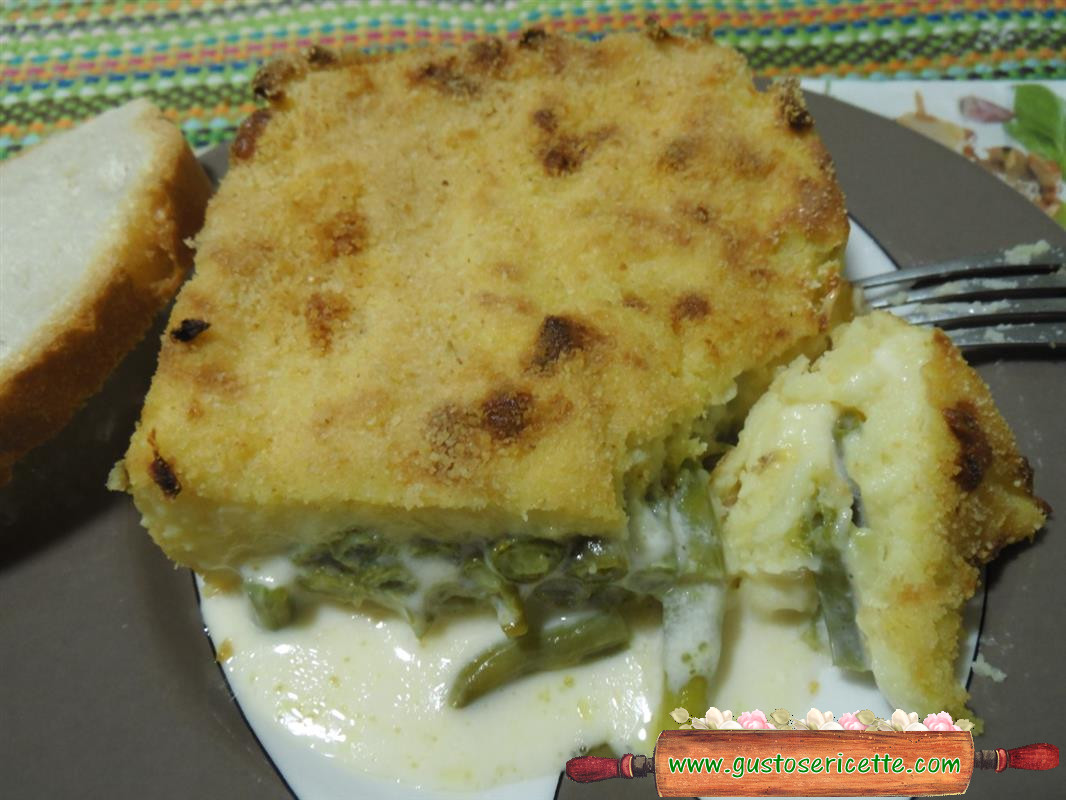 Timballo di patate e fagiolini