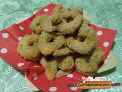 Gamberi impanati al pistacchio in friggitrice ad aria