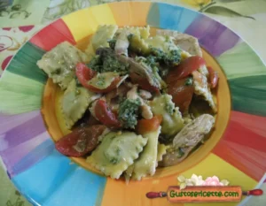 Ravioli freddi pollo e bieta
