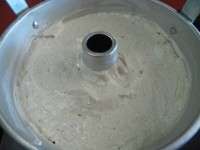 Angel cake al pistacchio appena sfornato